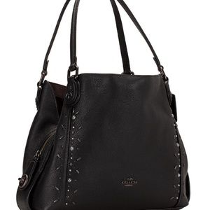 Coach Edie Prairie Bag w/Rivets: Black w/Gunmetal